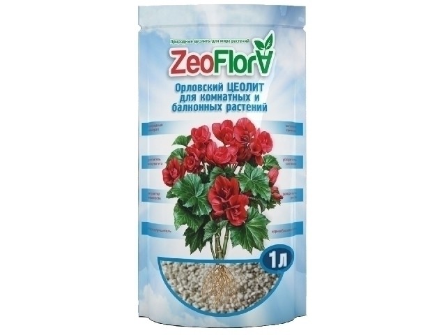 Цеолит Орловский ZeoFlora для комнатных и балкон растений Бегония 1 л.